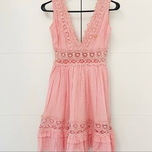 Sundae Muse Showpo Light Pink Deep V Dress